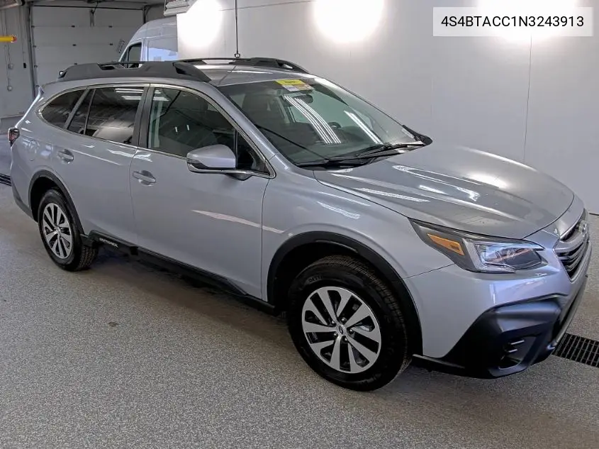 2022 Subaru Outback Premium VIN: 4S4BTACC1N3243913 Lot: 42254585