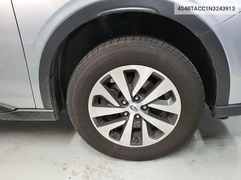 2022 Subaru Outback Premium VIN: 4S4BTACC1N3243913 Lot: 42254585