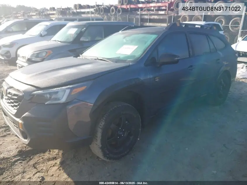 2022 Subaru Outback Wilderness VIN: 4S4BTGUD8N3171022 Lot: 42495614