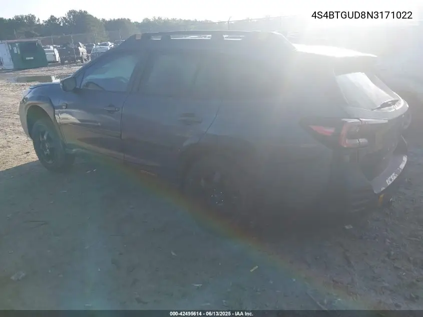 2022 Subaru Outback Wilderness VIN: 4S4BTGUD8N3171022 Lot: 42495614