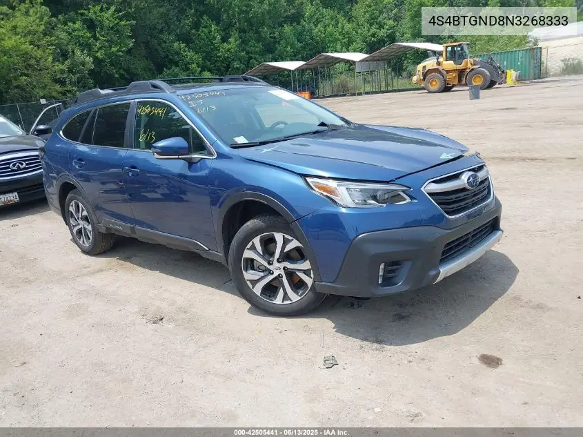 2022 Subaru Outback Limited Xt VIN: 4S4BTGND8N3268333 Lot: 42505441