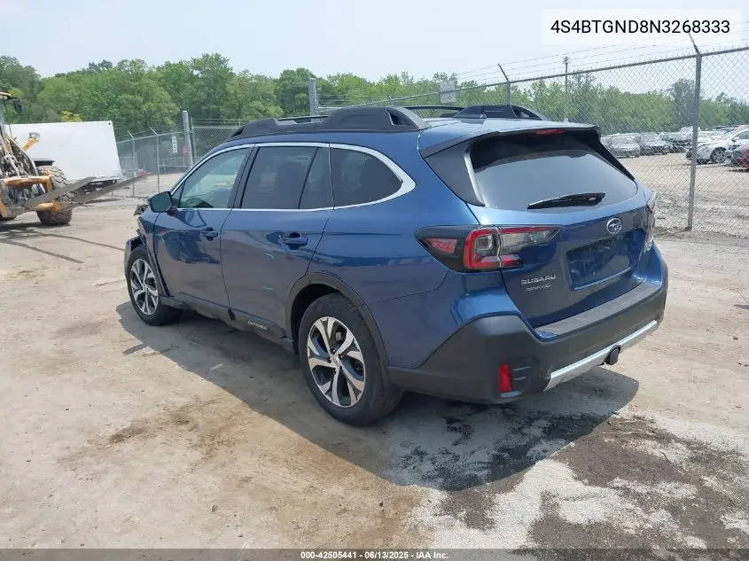 2022 Subaru Outback Limited Xt VIN: 4S4BTGND8N3268333 Lot: 42505441