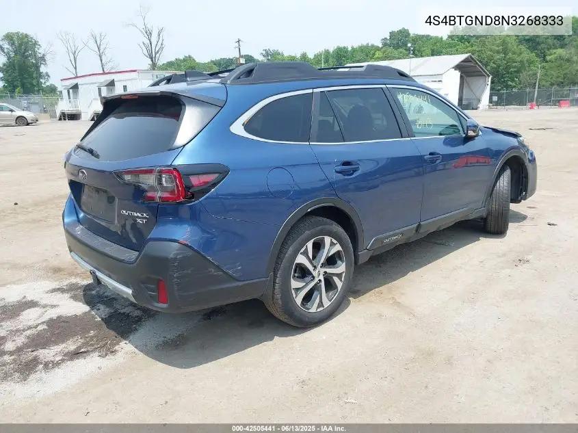 2022 Subaru Outback Limited Xt VIN: 4S4BTGND8N3268333 Lot: 42505441