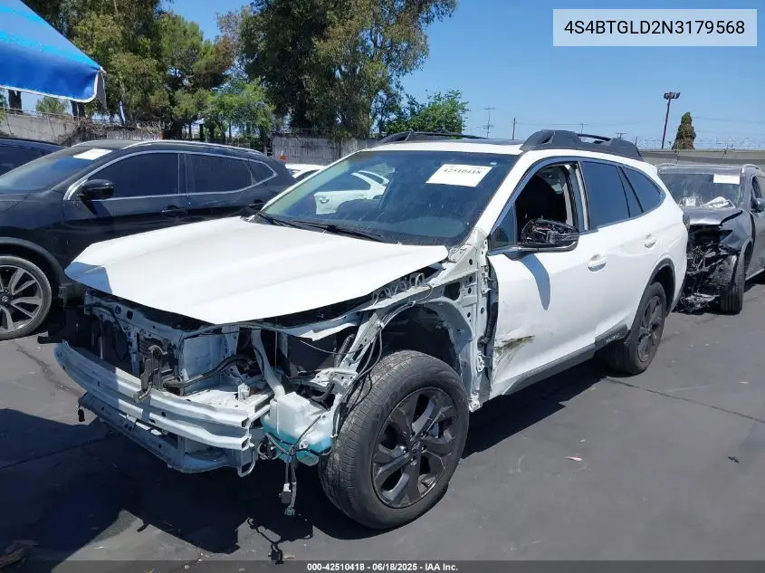 2022 Subaru Outback Onyx Edition Xt VIN: 4S4BTGLD2N3179568 Lot: 42510418