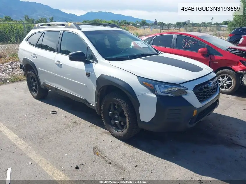 2022 Subaru Outback Wilderness VIN: 4S4BTGUD3N3193669 Lot: 42527646