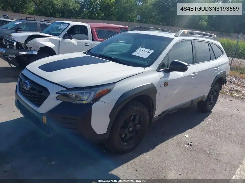 2022 Subaru Outback Wilderness VIN: 4S4BTGUD3N3193669 Lot: 42527646
