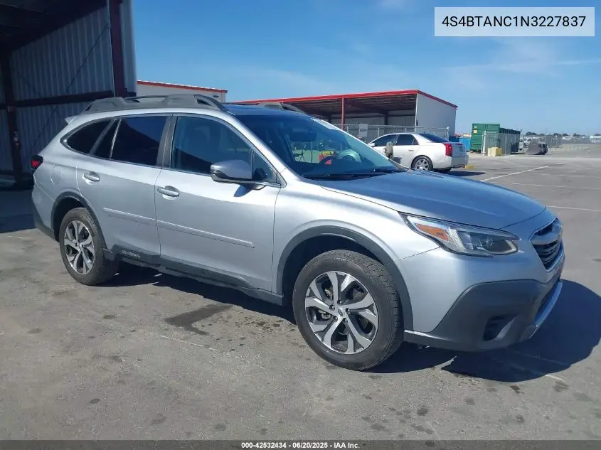 2022 Subaru Outback Limited VIN: 4S4BTANC1N3227837 Lot: 42532434