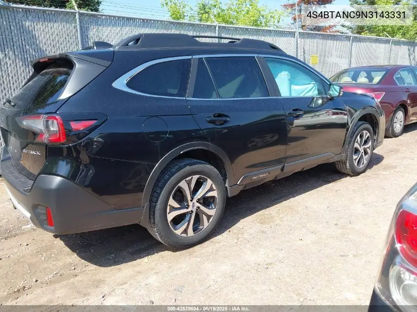 2022 Subaru Outback Limited VIN: 4S4BTANC9N3143331 Lot: 42539804