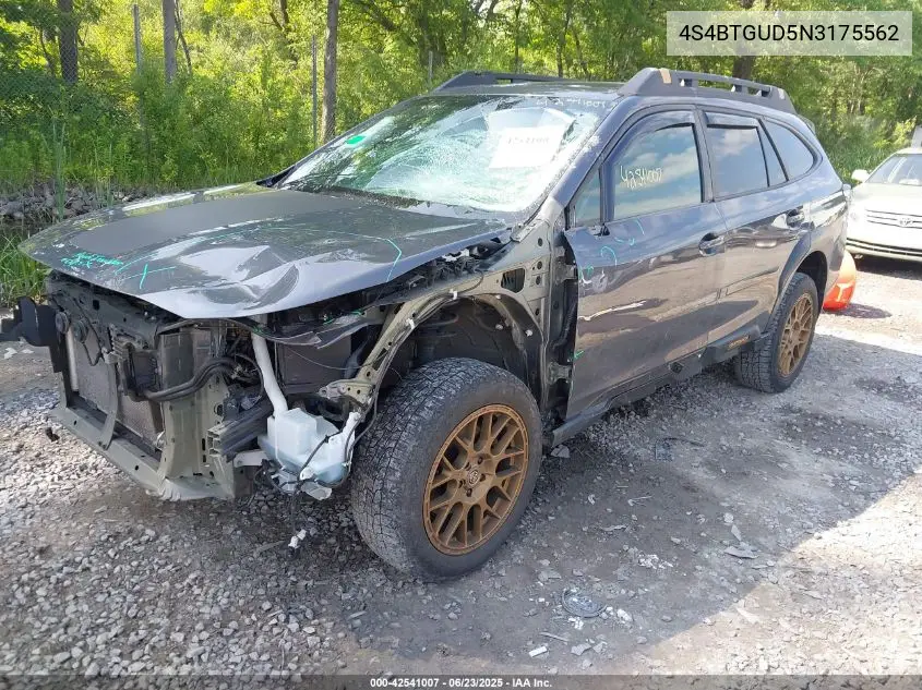 2022 Subaru Outback Wilderness VIN: 4S4BTGUD5N3175562 Lot: 42541007