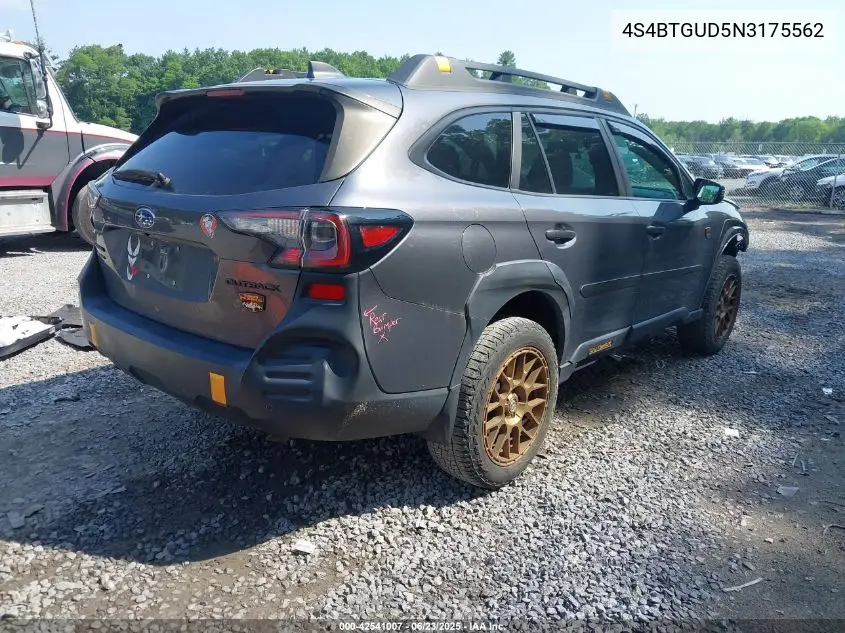 2022 Subaru Outback Wilderness VIN: 4S4BTGUD5N3175562 Lot: 42541007