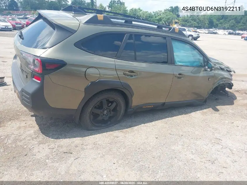 2022 Subaru Outback Wilderness VIN: 4S4BTGUD6N3192211 Lot: 42559027