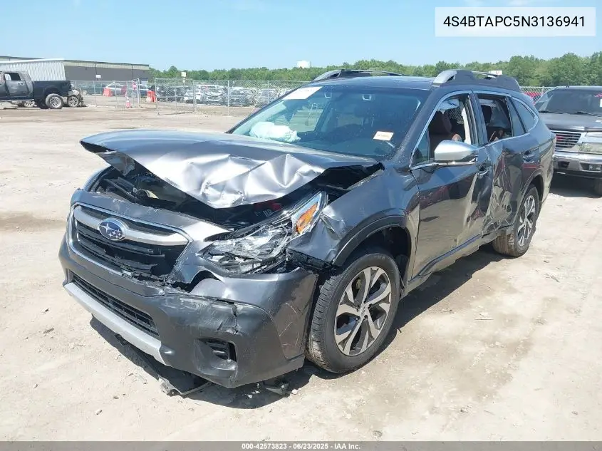 2022 Subaru Outback Touring VIN: 4S4BTAPC5N3136941 Lot: 42573823