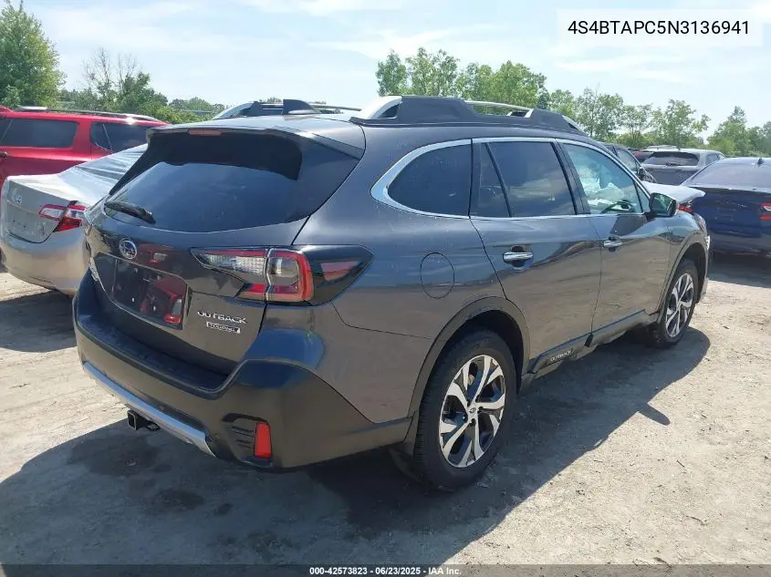 2022 Subaru Outback Touring VIN: 4S4BTAPC5N3136941 Lot: 42573823