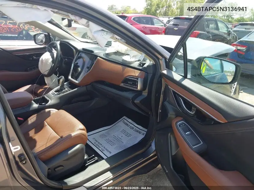 2022 Subaru Outback Touring VIN: 4S4BTAPC5N3136941 Lot: 42573823