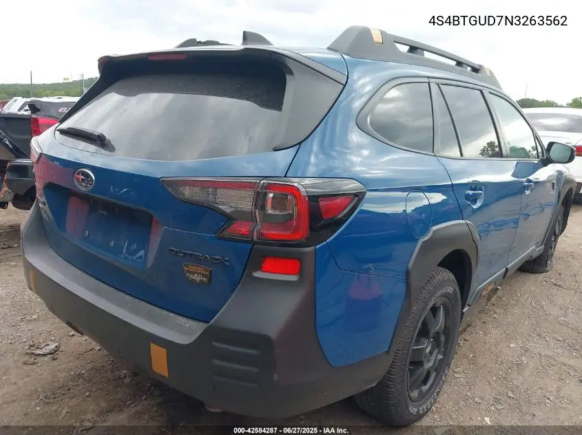 2022 Subaru Outback Wilderness VIN: 4S4BTGUD7N3263562 Lot: 42584287