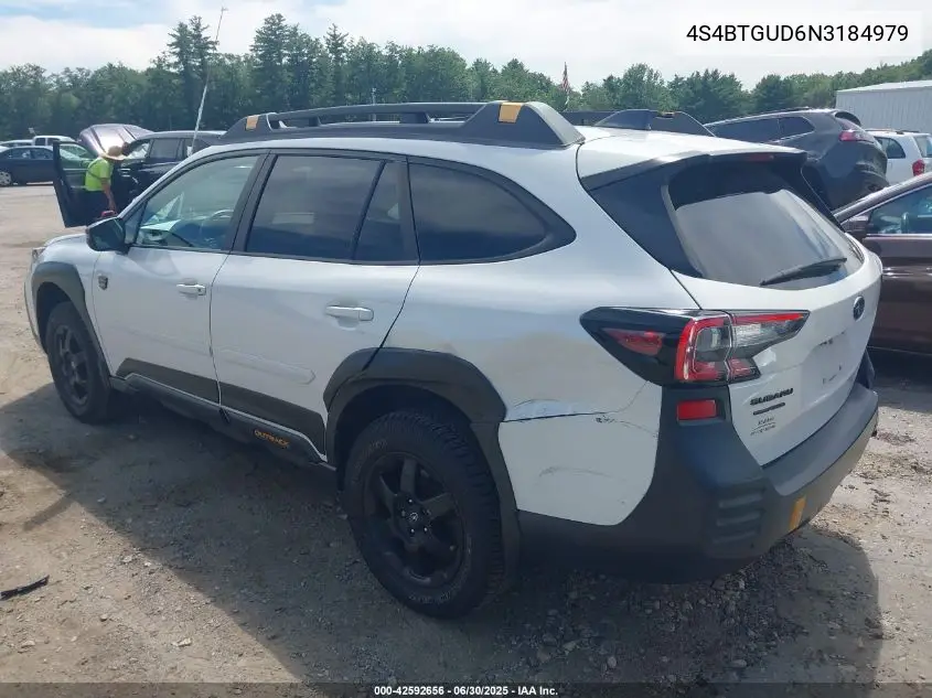 2022 Subaru Outback Wilderness VIN: 4S4BTGUD6N3184979 Lot: 42592656