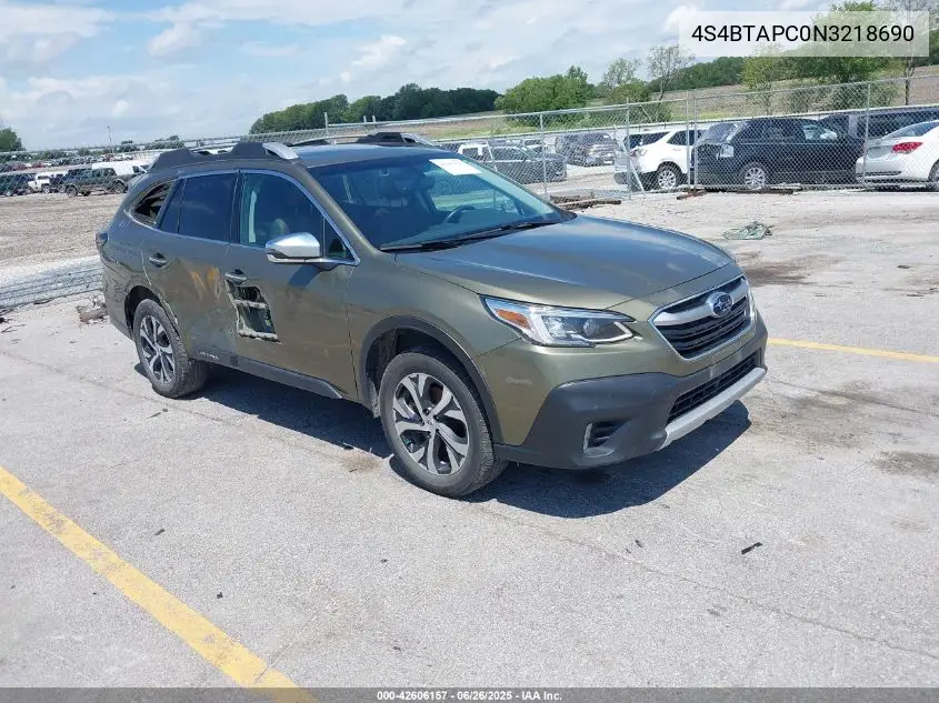 2022 Subaru Outback Touring VIN: 4S4BTAPC0N3218690 Lot: 42606157
