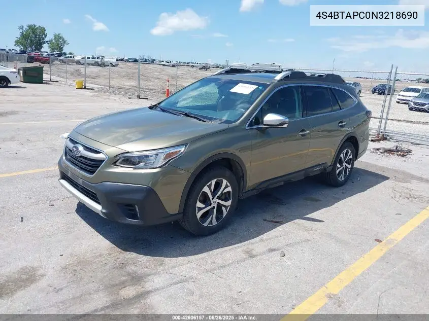 2022 Subaru Outback Touring VIN: 4S4BTAPC0N3218690 Lot: 42606157
