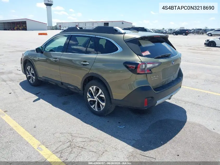 2022 Subaru Outback Touring VIN: 4S4BTAPC0N3218690 Lot: 42606157