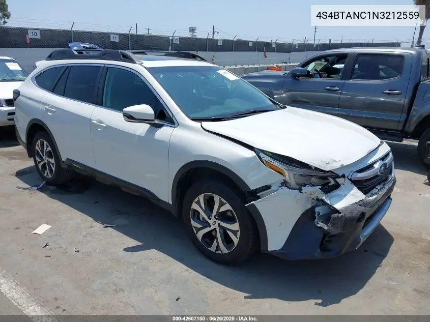 2022 Subaru Outback Limited VIN: 4S4BTANC1N3212559 Lot: 42607150