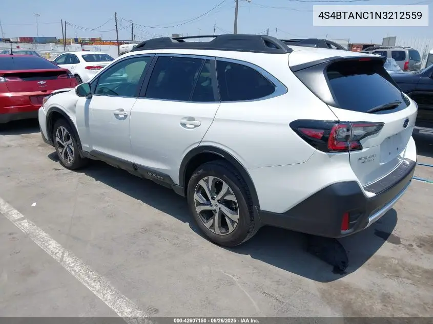 2022 Subaru Outback Limited VIN: 4S4BTANC1N3212559 Lot: 42607150
