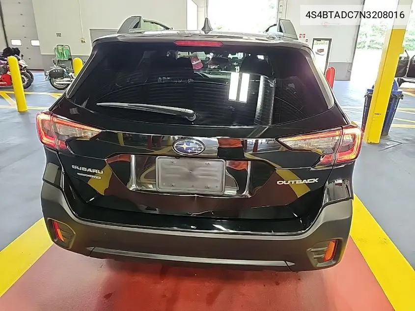 2022 Subaru Outback Premium VIN: 4S4BTADC7N3208016 Lot: 42613180