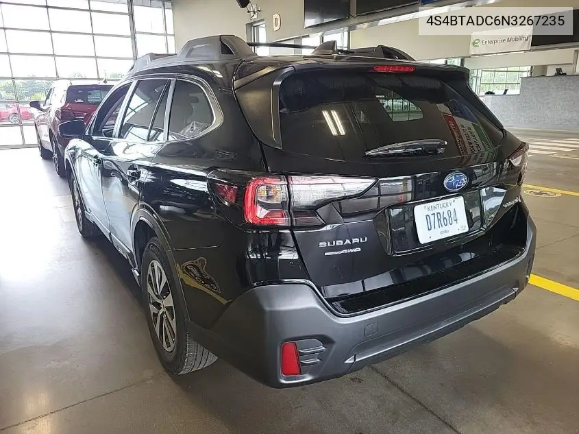 2022 Subaru Outback Premium VIN: 4S4BTADC6N3267235 Lot: 42619679