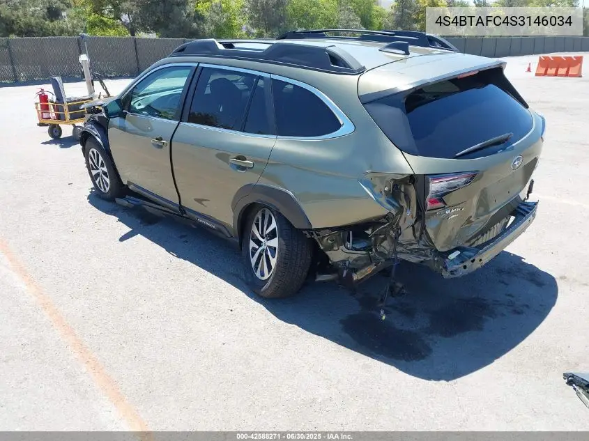 2025 Subaru Outback Premium VIN: 4S4BTAFC4S3146034 Lot: 42588271
