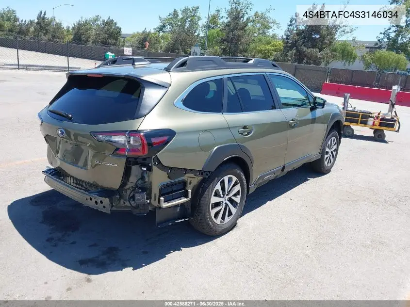 2025 Subaru Outback Premium VIN: 4S4BTAFC4S3146034 Lot: 42588271