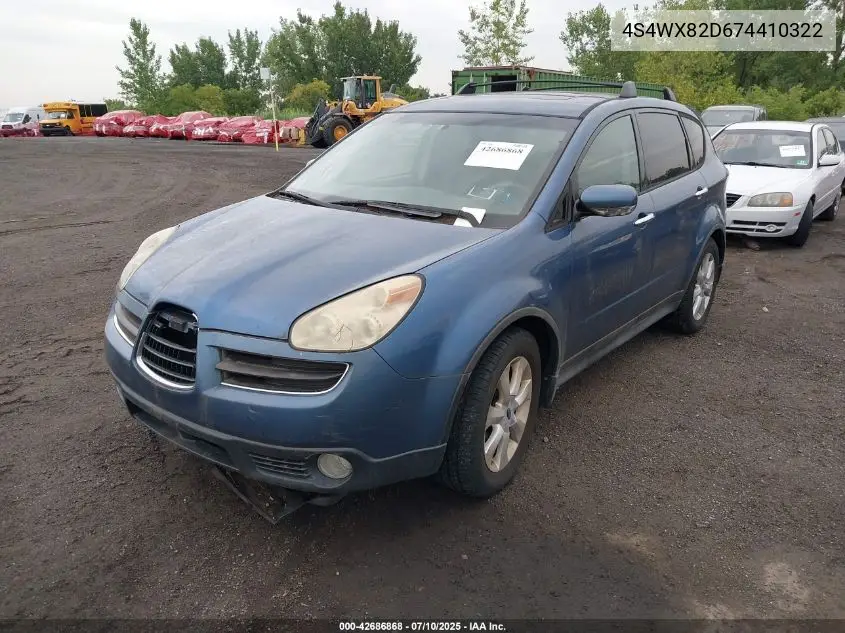 2007 Subaru B9 Tribeca Limited 5-Passenger VIN: 4S4WX82D674410322 Lot: 42686868