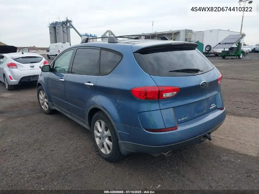 2007 Subaru B9 Tribeca Limited 5-Passenger VIN: 4S4WX82D674410322 Lot: 42686868