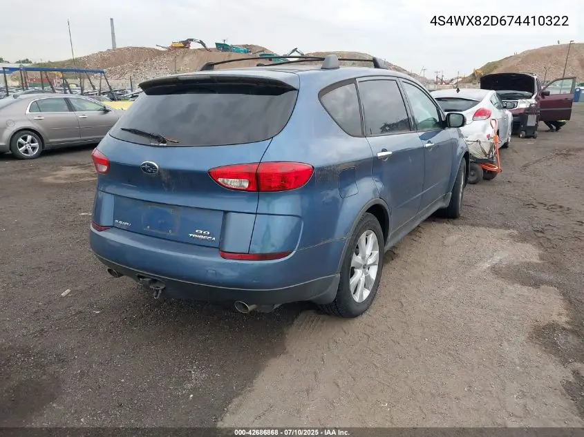 2007 Subaru B9 Tribeca Limited 5-Passenger VIN: 4S4WX82D674410322 Lot: 42686868