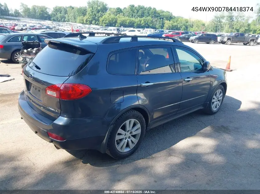 2008 Subaru Tribeca Limited 7-Passenger VIN: 4S4WX90D784418374 Lot: 42748664