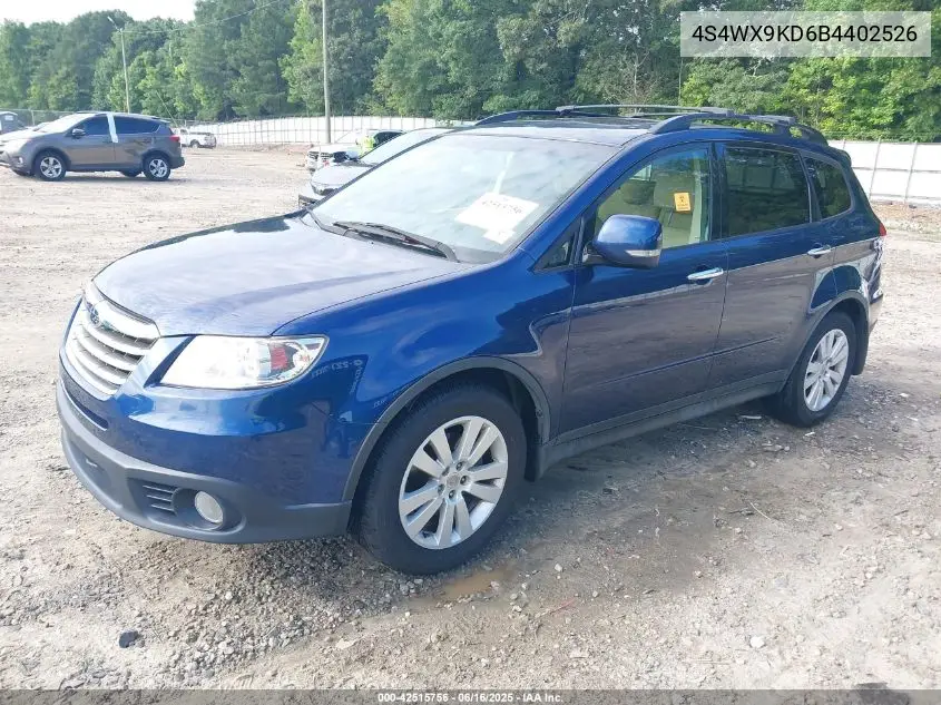 2011 Subaru Tribeca 3.6R Limited VIN: 4S4WX9KD6B4402526 Lot: 42515756