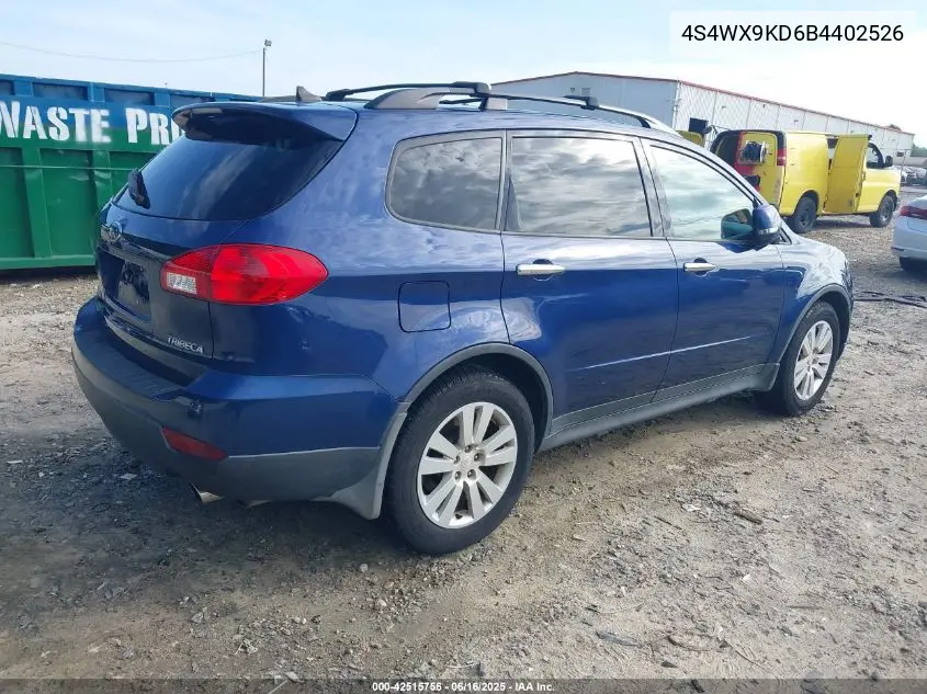 2011 Subaru Tribeca 3.6R Limited VIN: 4S4WX9KD6B4402526 Lot: 42515756