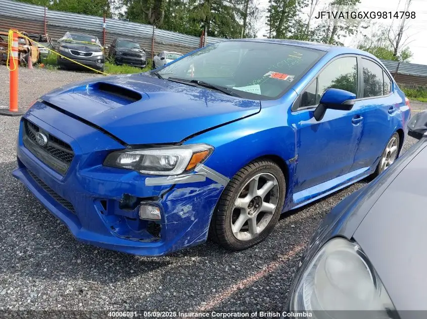 2016 Subaru Wrx Limited VIN: JF1VA1G6XG9814798 Lot: 40006081