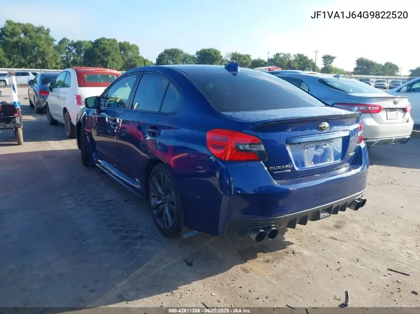 2016 Subaru Wrx Limited VIN: JF1VA1J64G9822520 Lot: 42611306