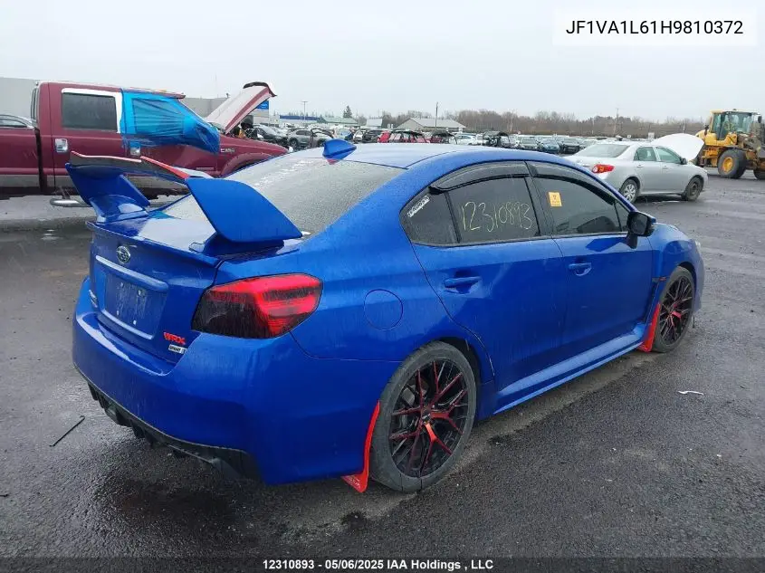 2017 Subaru Wrx Limited VIN: JF1VA1L61H9810372 Lot: 12310893