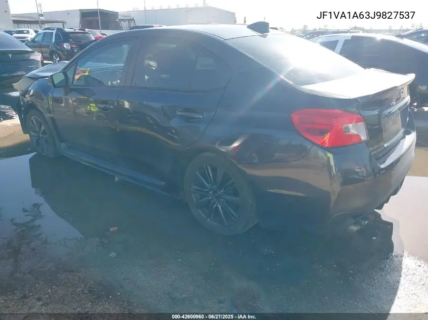 2018 Subaru Wrx VIN: JF1VA1A63J9827537 Lot: 42600960