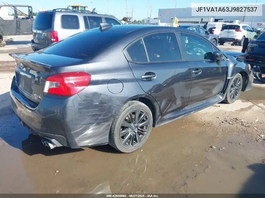 2018 Subaru Wrx VIN: JF1VA1A63J9827537 Lot: 42600960