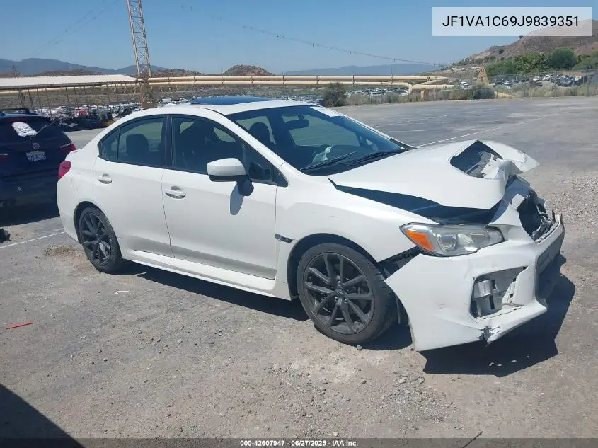 2018 Subaru Wrx Premium VIN: JF1VA1C69J9839351 Lot: 42607947