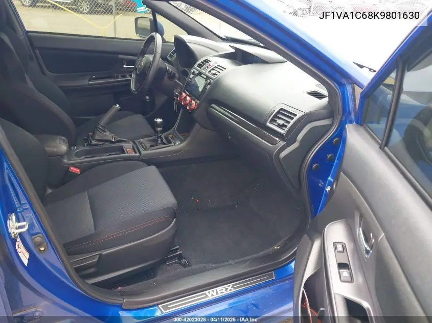 2019 Subaru Wrx Premium VIN: JF1VA1C68K9801630 Lot: 42023028