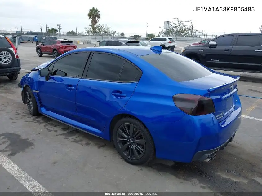 2019 Subaru Wrx VIN: JF1VA1A68K9805485 Lot: 42408583