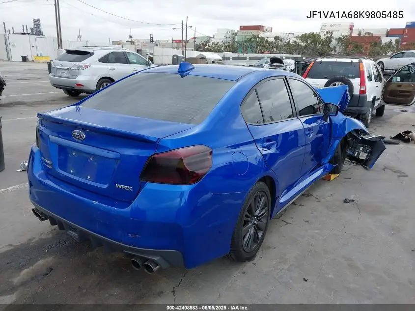 2019 Subaru Wrx VIN: JF1VA1A68K9805485 Lot: 42408583