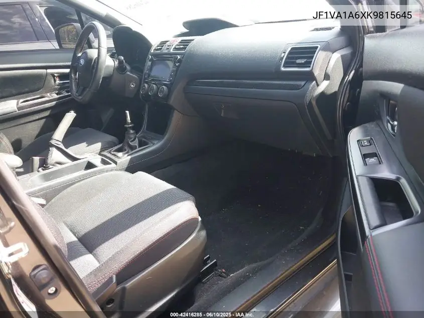 2019 Subaru Wrx VIN: JF1VA1A6XK9815645 Lot: 42416285