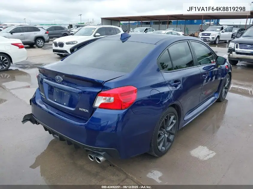 2019 Subaru Wrx Premium VIN: JF1VA1F64K8819298 Lot: 42492251