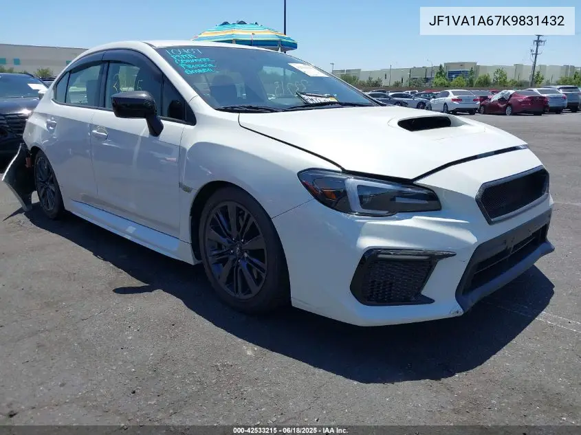 2019 Subaru Wrx VIN: JF1VA1A67K9831432 Lot: 42533215