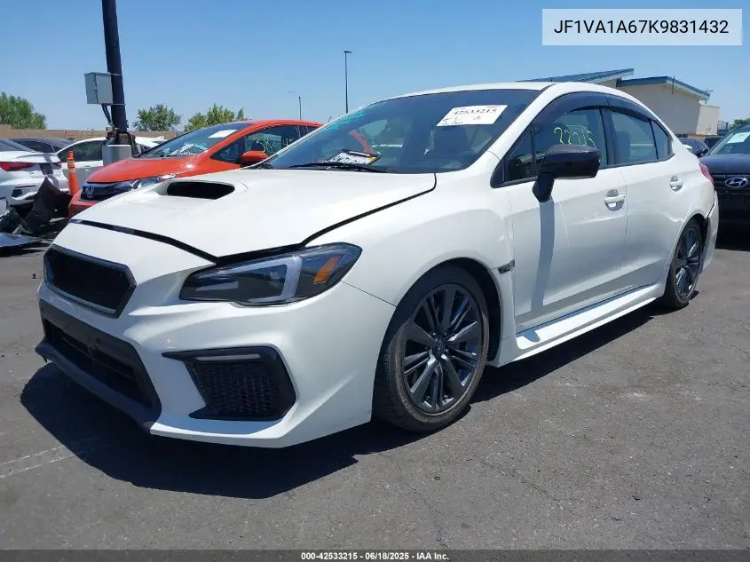 2019 Subaru Wrx VIN: JF1VA1A67K9831432 Lot: 42533215