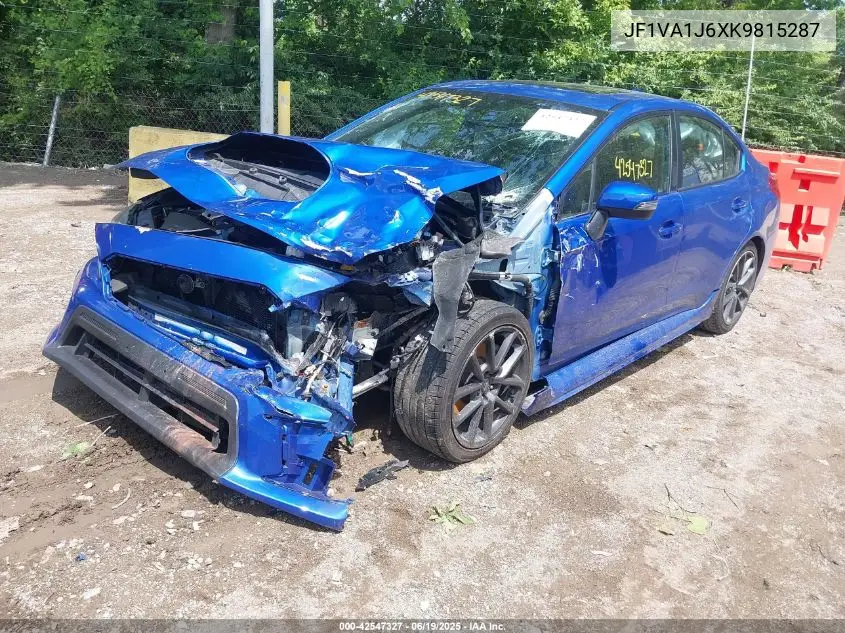 2019 Subaru Wrx Limited VIN: JF1VA1J6XK9815287 Lot: 42547327