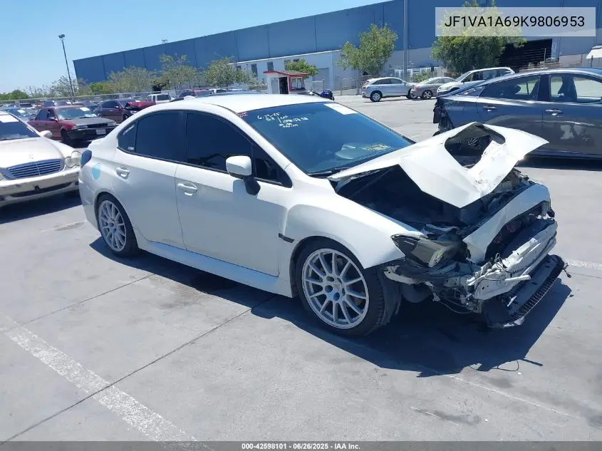 2019 Subaru Wrx VIN: JF1VA1A69K9806953 Lot: 42598101